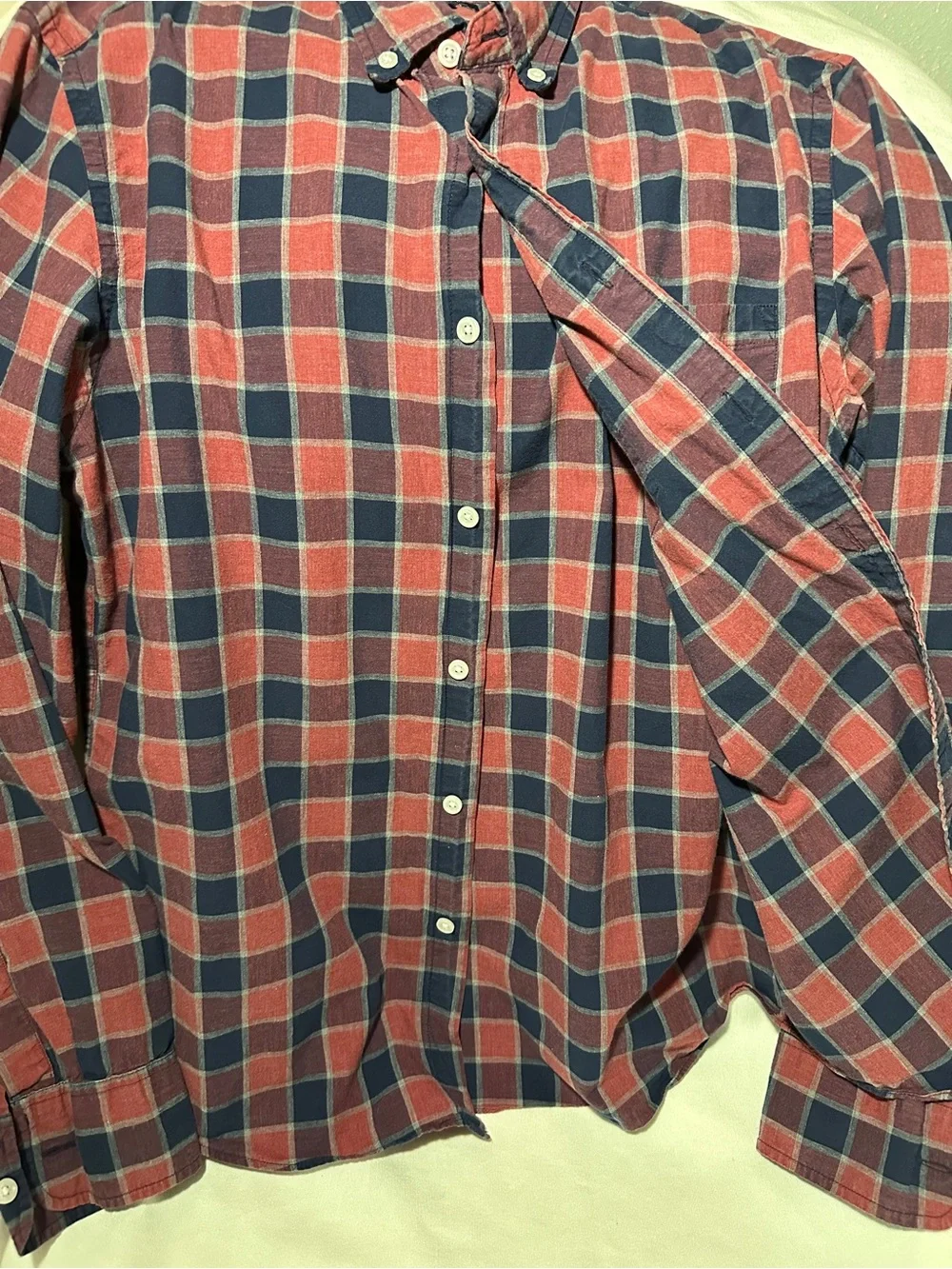 J. Crew Red & Navy Plaid Button-Down Shirt
